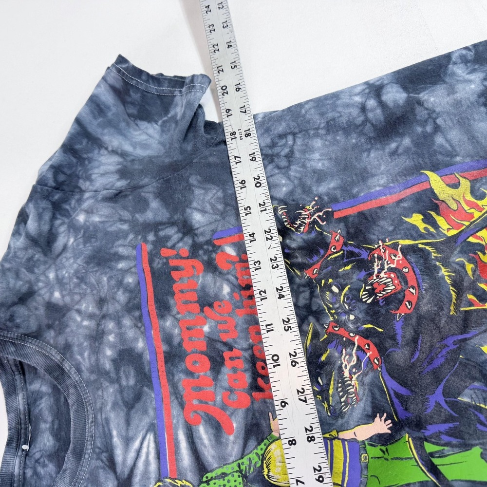 Mommy Can We Keep Him Shirt Mens Medium Gray Tie Dye Cerberus Graphic Horror - Picture 5 of 7